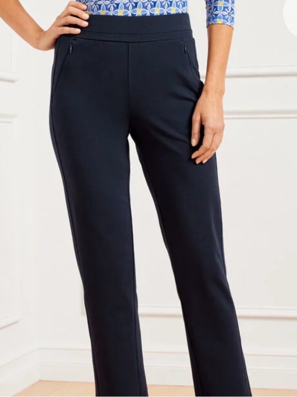 New Talbots Navy Straight-Leg Track Pants Sz 2X Petite , pull on